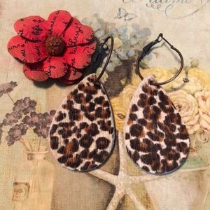 Faux leather/ fur earrings